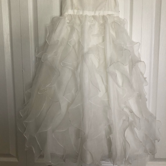 Organza Flower Girl Dress w/ Ruffled Skirt - Picture 3 of 4